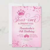 Pink Glitter Fourever - Prinses verjaardag Kaart (Voorkant)