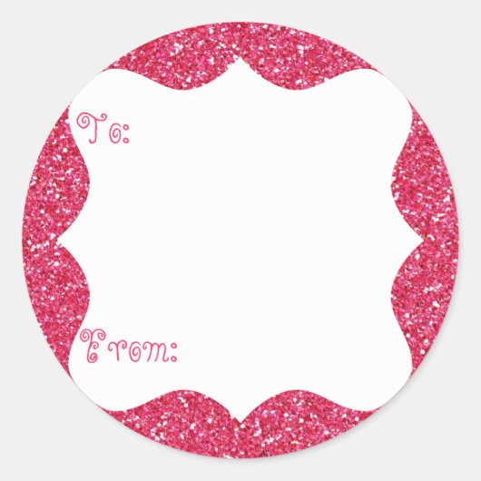Pink Glitter Gift Label (Voorkant)