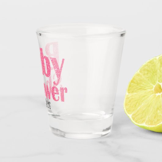 Pink Glitter Girl Baby shower Shots Shot Glas (Rechts)