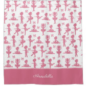 Pink Glitter Girl Ballerina Pattern Bathroom Douchegordijn (Voorkant)