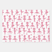 Pink Glitter Girl Ballerina Pattern Birthday Party Inpakpapier Vel (Voorkant 2)