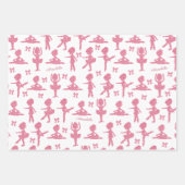 Pink Glitter Girl Ballerina Pattern Birthday Party Inpakpapier Vel (Voorkant)