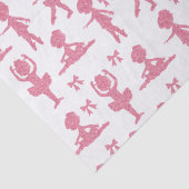 Pink Glitter Girl Ballerina Pattern Birthday Party Tissuepapier (Detail)