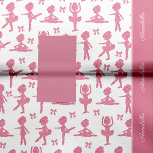 Pink Glitter Girl Ballerina Pattern Birthday Party Tissuepapier