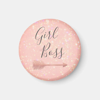 Pink Glitter Girl Boss Magneet