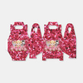 Pink Glitter GIrl's Baby shower Wilde dieren Bedankdoosjes (Uitgevouwen)