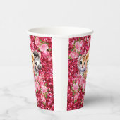 Pink Glitter GIrl's Baby shower Wilde dieren Papieren Bekers (Rechts)