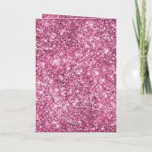 Pink Glitter Glam Heart Birthday Kaart (Achterkant)