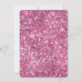 Pink Glitter Glam Heart Birthday Kaart (Achterkant)