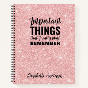 Pink Glitter Grappige Quote om te doen lijst Notitieboek