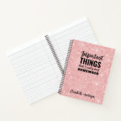 Pink Glitter Grappige Quote om te doen lijst Notitieboek (Binnen)