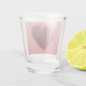 Pink glitter heart shot glasses. shot glas (Achterkant)