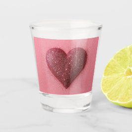 Pink glitter heart shot glasses. shot glas
