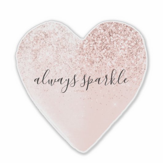 Pink Glitter Heart Sparkle Sticker (Voorkant)