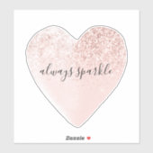 Pink Glitter Heart Sparkle Sticker (Vel)