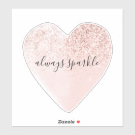 Pink Glitter Heart Sparkle Sticker