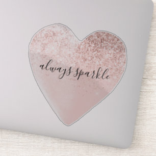 Pink Glitter Heart Sparkle Sticker