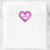 PINK Glitter Heart Sticker - Aangepaste naam (Tas)