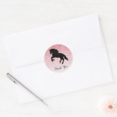 Pink Glitter Horse Barnyard Boerderij Party Ronde Sticker (Envelop)