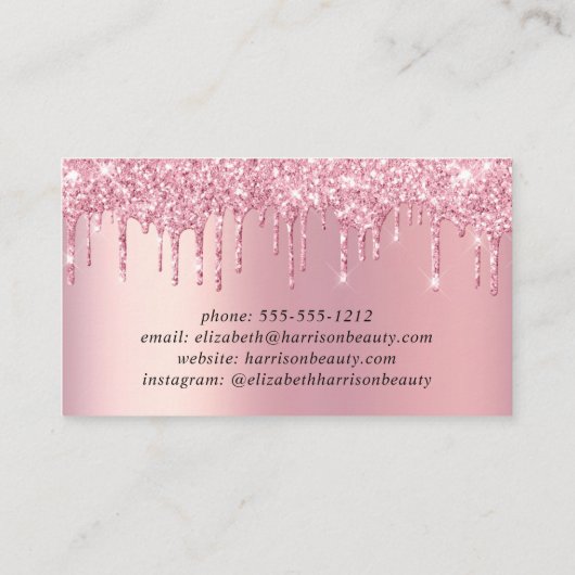 Pink Glitter-korting Visitekaartje (Achterkant)