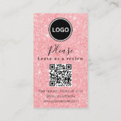Pink Glitter Laat een review achter | QR-code Mode Visitekaartje (Achterkant)