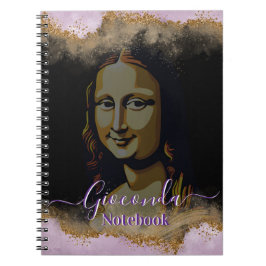 Pink Glitter Leonardo Da Vinci Gioconda Notitieboek