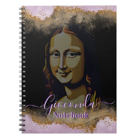 Pink Glitter Leonardo Da Vinci Gioconda Notitieboek (Voorkant)