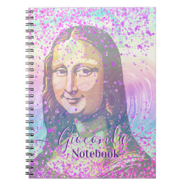 Pink Glitter Leonardo Da Vinci Gioconda Notitieboek