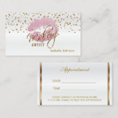 Pink Glitter Lips Afspraakschema 2 Afsprakenkaartje (Voorkant / Achterkant)