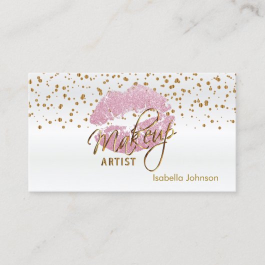 Pink Glitter Lips Afspraakschema 2 Afsprakenkaartje (Voorkant)