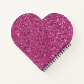 Pink Glitter LOVE Schattige Hart Valentijnsdag Gir Notitieboek (Achterkant)