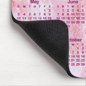 Pink Glitter Marble 2026 Calendar Muismat (Hoek)