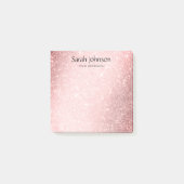 Pink Glitter Monogram Personalized Name  Post-it® Notes (Voorkant)