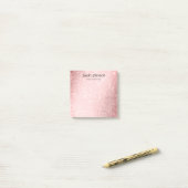 Pink Glitter Monogram Personalized Name  Post-it® Notes (Op bureau)