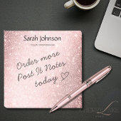 Pink Glitter Monogram Personalized Name Post-it® Notes