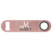 pink glitter monogram rose gold sparkle speed flessenopener