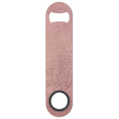 pink glitter monogram rose gold sparkle speed flessenopener (Achterkant)