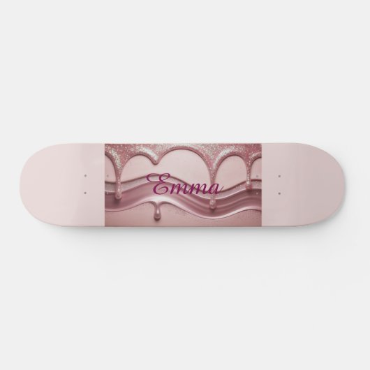 Pink Glitter Naam Emma Skateboard (Horizontaal)
