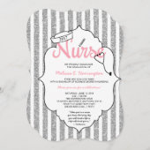 Pink Glitter Nurse afstuderen RN pinning ceremonie Kaart (Voorkant / Achterkant)