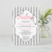 Pink Glitter Nurse afstuderen RN pinning ceremonie Kaart (Staand voorkant)