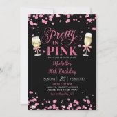 Pink Glitter  op roze verjaardagsfeestje voor volw Kaart (Voorkant)