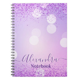 Pink Glitter Pastel Circles Custom  Notitieboek