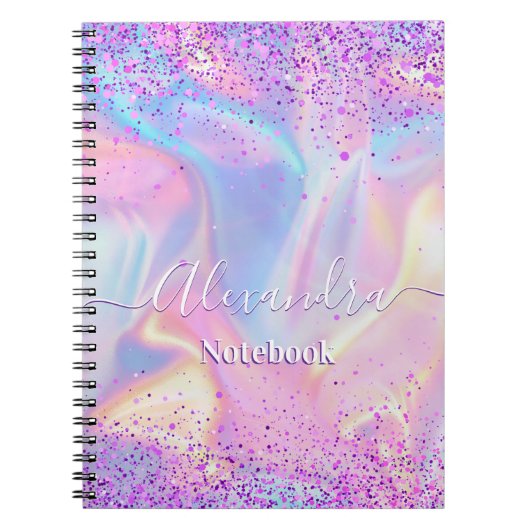 Pink Glitter Pastel Custom  Notitieboek (Voorkant)