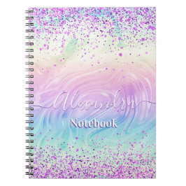 Pink Glitter Pastel Custom  Notitieboek