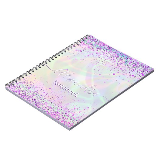 Pink Glitter Pastel Custom Notitieboek (Linkerzijde)