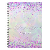 Pink Glitter Pastel Custom Notitieboek (Voorkant)