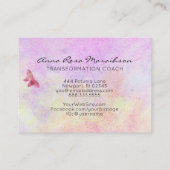 ** Pink Glitter Pastel Fantasy vergulde vlinder Visitekaartje (Achterkant)