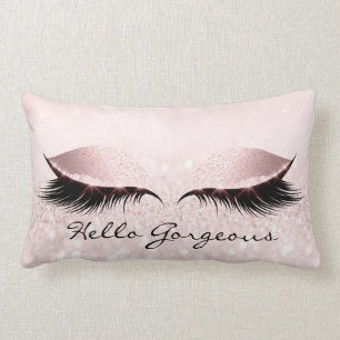 Pink Glitter Pastel Makeup Lashes Hallo Prachtige Kussen