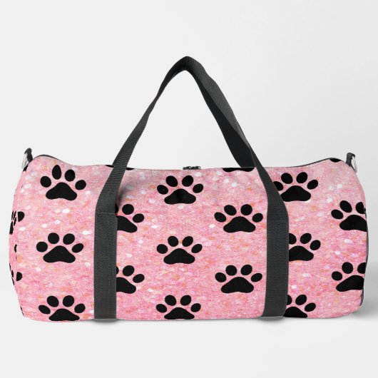 Pink Glitter Paw Print Pet Bag Plunjezak