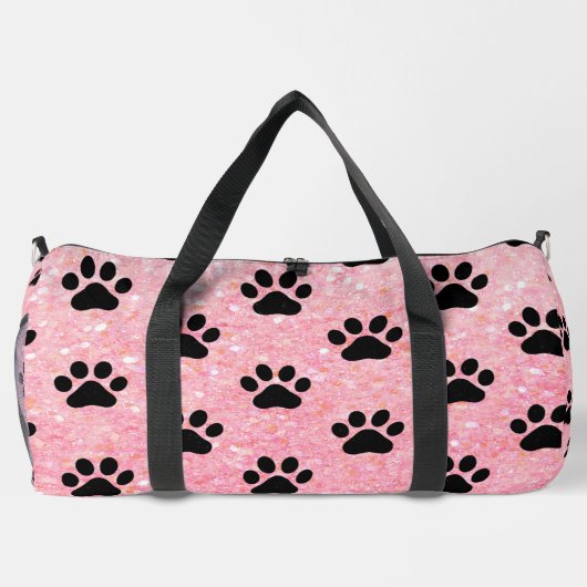 Pink Glitter Paw Print Pet Bag Plunjezak (Achterkant)